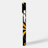 Retro Black Gold Floral Pattern iPhone Case (Achterkant / Links)