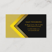 Retro Black Gold Geometrical Finance Construction Visitekaartje (Achterkant)
