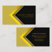 Retro Black Gold Geometrical Finance Construction Visitekaartje (Voorkant / Achterkant)