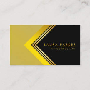 Retro Black Gold Geometrical Finance Construction Visitekaartje