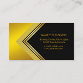 Retro Black Gold Geometrical Finance Construction Visitekaartje (Achterkant)