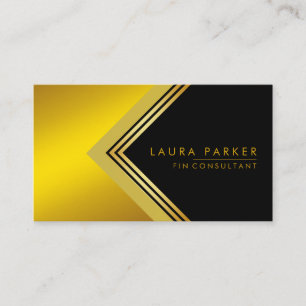 Retro Black Gold Geometrical Finance Construction Visitekaartje