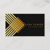 Retro Black Gold Geometrical Finance Construction Visitekaartje (Voorkant)