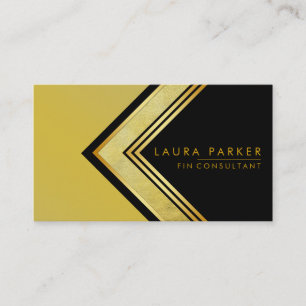 Retro Black Gold Geometrical Finance Modern Visitekaartje