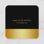 Retro Black Gold Metal Computer Financial Services Vierkante Visitekaartje (Achterkant)