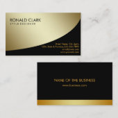 Retro Black Gold Metal Financial Services Visitekaartje (Voorkant / Achterkant)