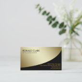 Retro Black Gold Metal Financial Services Visitekaartje (Staand voorkant)