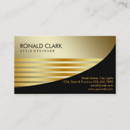 Retro Black Gold Metal Financial Services Visitekaartje