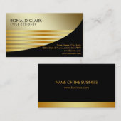 Retro Black Gold Metal Financial Services Visitekaartje (Voorkant / Achterkant)