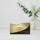 Retro Black Gold Metal Financial Services Visitekaartje (Staand voorkant)