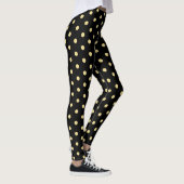 Retro Black Gold Polka Dots Pattern Chic Mode Leggings (Rechts)