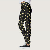 Retro Black Gold Polka Dots Pattern Chic Mode Leggings (Links)