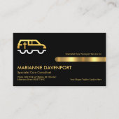 Retro Black Gold Stripe Line Memorial Service Visitekaartje (Voorkant)