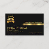 Retro Black Gold Stripe Line Transport Visitekaartje (Voorkant)