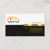 Retro Black Gold Stripe Memorial Transport Service Visitekaartje (Achterkant)