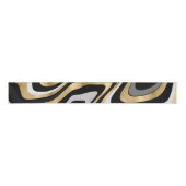 Retro Black Gold Wavy Lines Modern Design Grosgrain Lint (Voorkant)