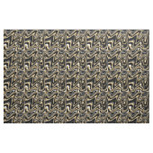 Retro Black Gold Wavy Lines Modern Design Stof (Fat Quarter)