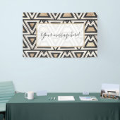 Retro Black Gold White driehoek geometrisch Spandoek (Beurs)