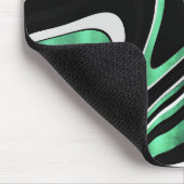 Retro Black Green Wavy Lines Modern Design Muismat (Hoek)