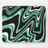Retro Black Green Wavy Lines Modern Design Muismat (Voorkant)