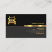 Retro Black Grey Layers Gold Tab Trucker Visitekaartje (Achterkant)