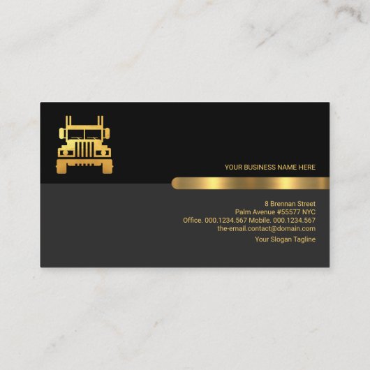 Retro Black Grey Layers Gold Tab Trucker Visitekaartje (Achterkant)