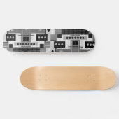 Retro Black, grijze en witte geometrische vormen Persoonlijk Skateboard (Horizontaal)