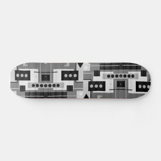 Retro Black, grijze en witte geometrische vormen Persoonlijk Skateboard (Horizontaal)