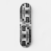 Retro Black, grijze en witte geometrische vormen Persoonlijk Skateboard (Voorkant)