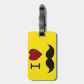 Retro Black Handlebar Ik hou van Mustache Bagagelabel (Achterkant verticaal)