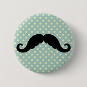 Retro Black Handlebar Mustache Mustache Ronde Button 5,7 Cm (Voorkant)