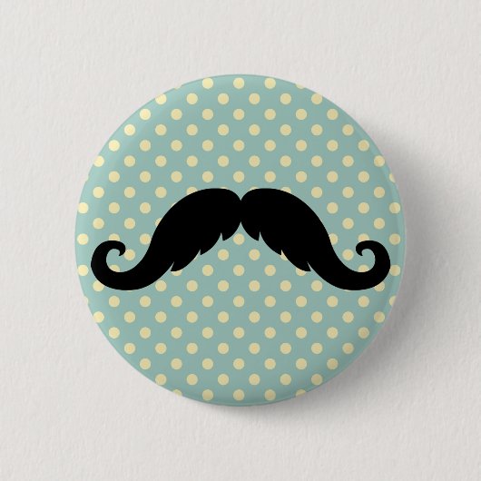 Retro Black Handlebar Mustache Mustache Ronde Button 5,7 Cm (Voorkant)