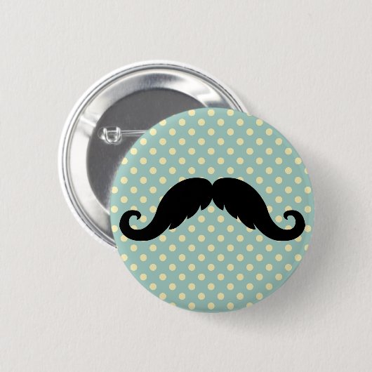 Retro Black Handlebar Mustache Mustache Ronde Button 5,7 Cm (Voorkant /achterkant)