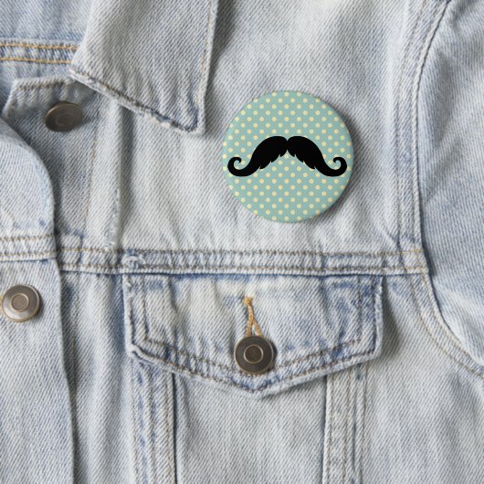 Retro Black Handlebar Mustache Mustache Ronde Button 5,7 Cm (In situ)