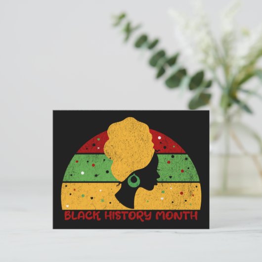 Retro Black History Maand African Woman Briefkaart (Staand voorkant)