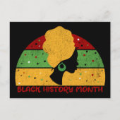 Retro Black History Maand African Woman Briefkaart (Voorkant)