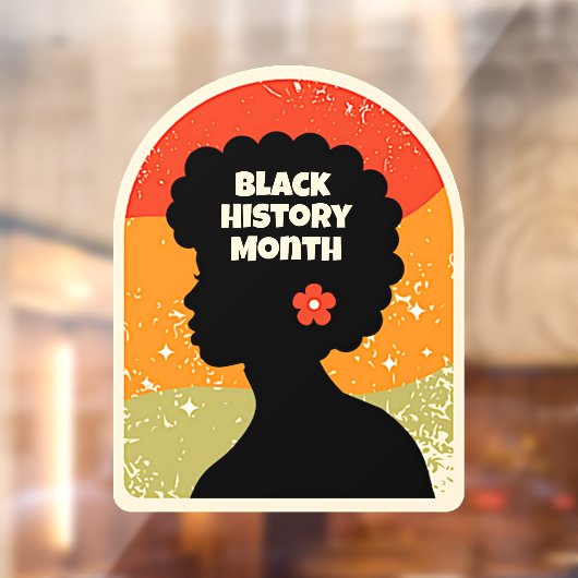 Retro Black History Maand African Woman Raamsticker (Vel 2)