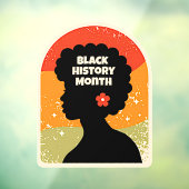 Retro Black History Maand African Woman Raamsticker (Vel 3)
