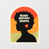 Retro Black History Maand African Woman Raamsticker (Vel)