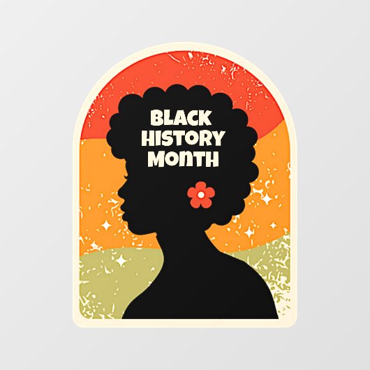 Retro Black History Maand African Woman Raamsticker (Vel)