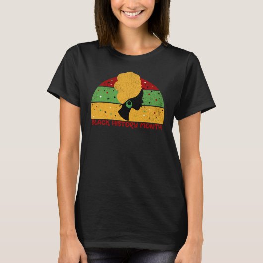 Retro Black History Maand African Woman T-shirt (Voorkant)