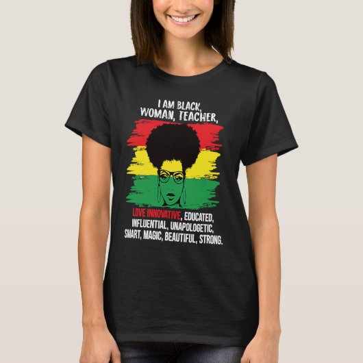 Retro Black History Mah Proud Black Teacher Magi T-shirt (Voorkant)
