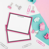 Retro Black Hot Pink Borders Voeg Jouw naam toe