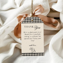 Retro Black Ivory Old Money Wedding Thank You Cadeaulabel