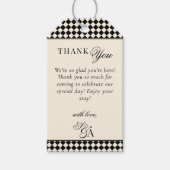 Retro Black Ivory Old Money Wedding Thank You Cadeaulabel (Voorkant)
