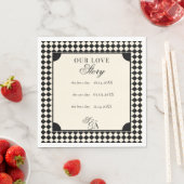Retro Black Ivory Our Love Story Old Money Wedding Servet (Insitu)