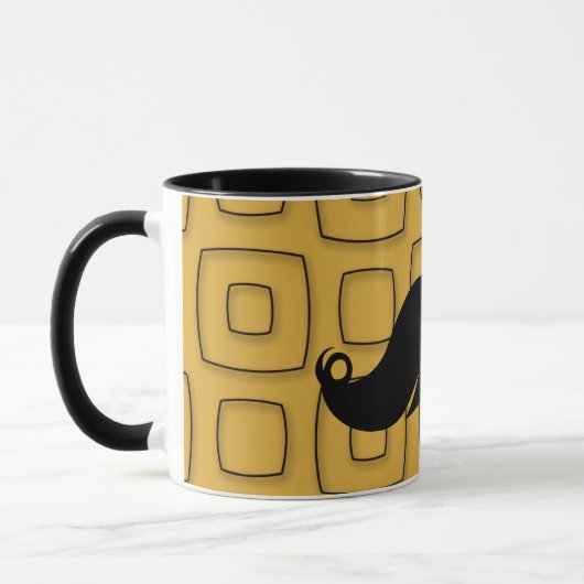 Retro Black Mustache Mok (Links)