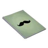  Retro Black Mustache op Shabby Mint Green Notitieboek (Rechterzijde)