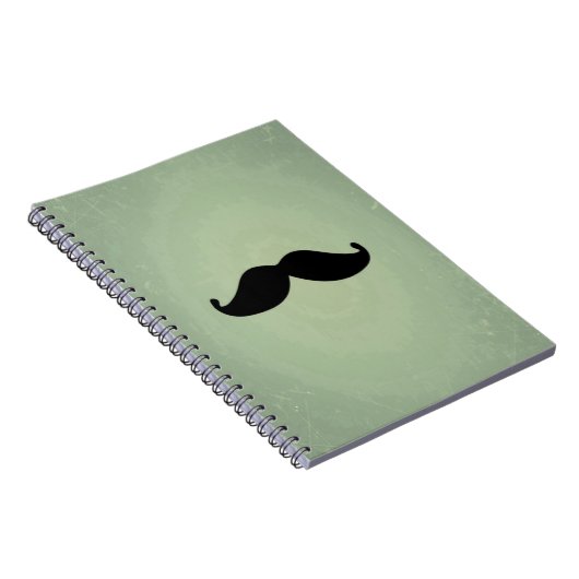  Retro Black Mustache op Shabby Mint Green Notitieboek (Rechterzijde)