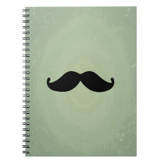  Retro Black Mustache op Shabby Mint Green Notitieboek (Voorkant)
